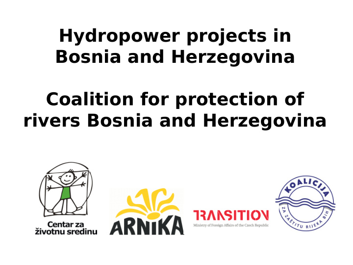 hydropower projects in bosnia and herzegovina