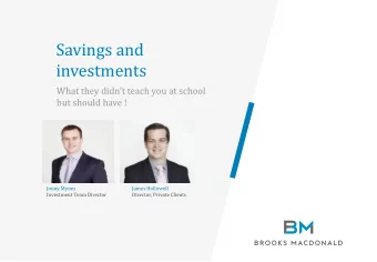 investments  What they didnt teach you at school  but should have !  Jonny Mynes  James