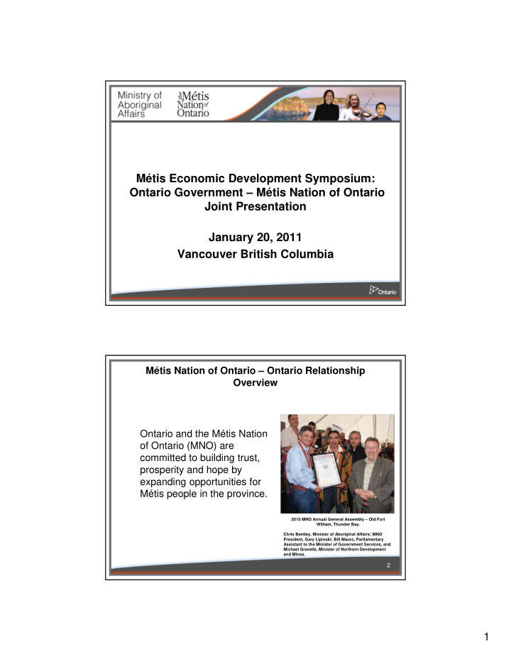 m tis economic development symposium ontario government m