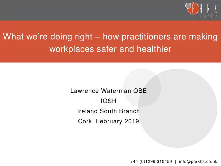what we re doing right how practitioners are making