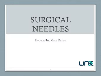 SURGICAL  NEEDLES  Prepared by: Mana Basirat  0  ANATOMY  OF  A  SURGICAL  NEEDLE  EYELESS NEEDLE