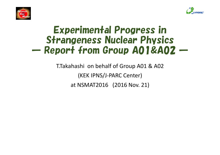 experimental progress in strangeness nuclear physics