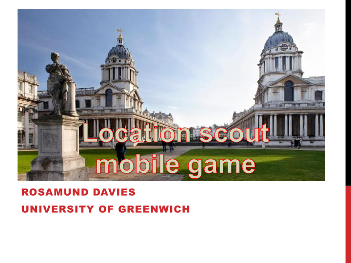 rosamund davies university of greenwich background