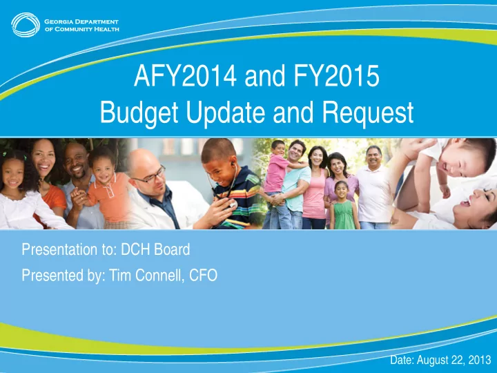 afy2014 and fy2015 budget update and request