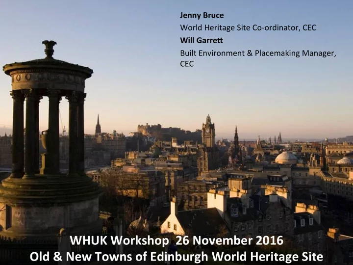 whuk workshop 26 november 2016 old new towns of edinburgh