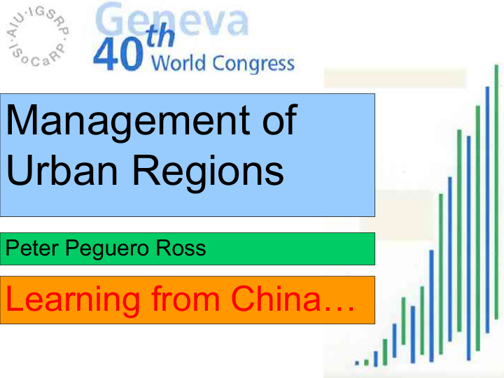 management of urban regions