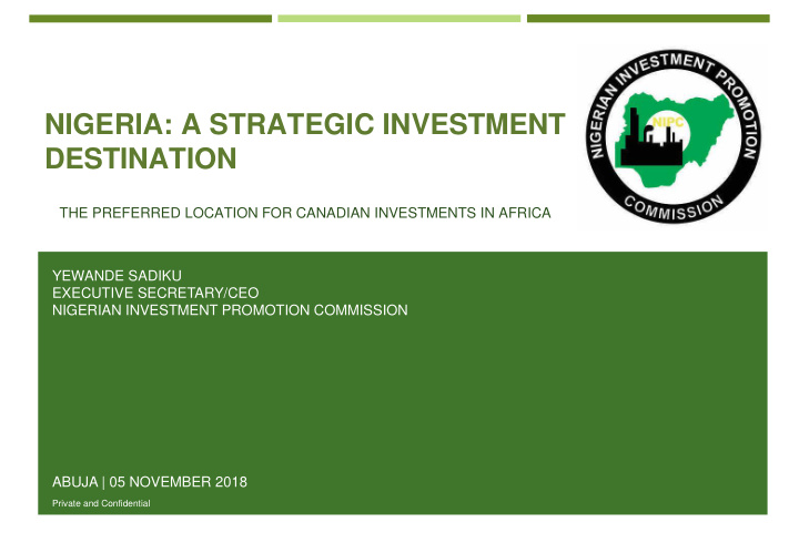 nigeria a strategic investment destination