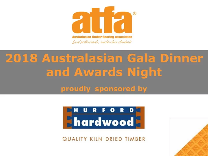 2018 australasian gala dinner and awards night