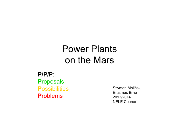 power plants on the mars