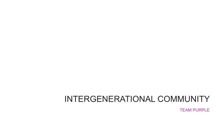 intergenerational community