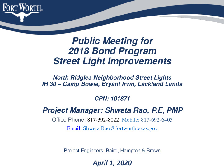 street light improvements