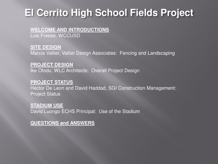el cerrito high school fields project