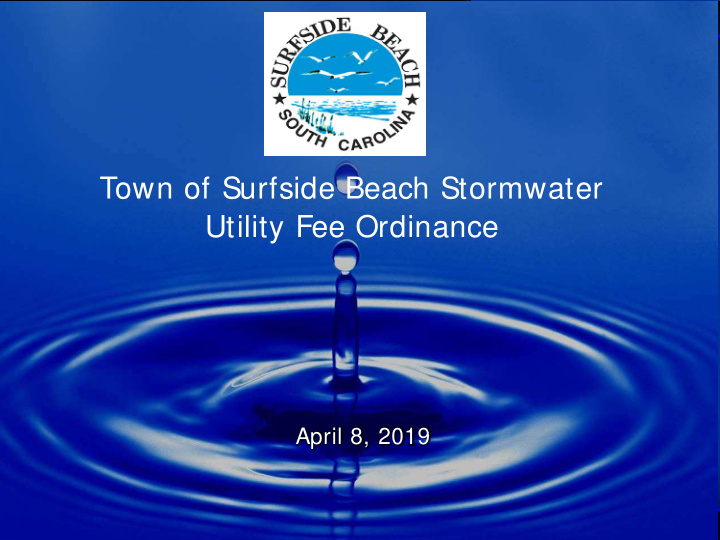 town of surfside beach stormwater utility fee ordinance