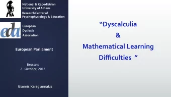 Dyscalculia      European    Dyslexia    &amp;      Association
