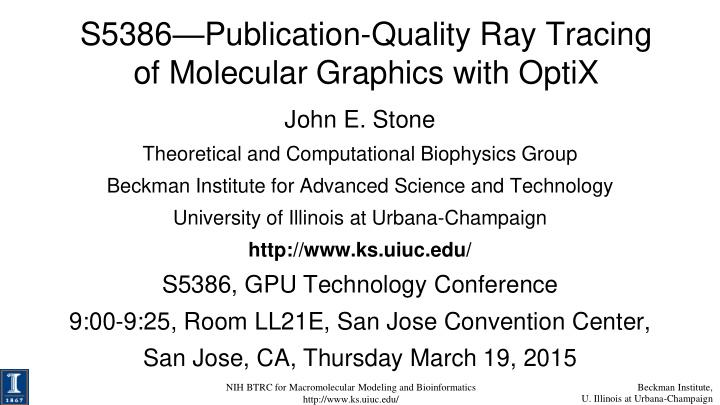 of molecular graphics with optix