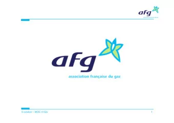 9 october  WOC 4 IGU  1  The gas union in France  AFG is the union of the whole gas industry