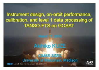 Akihiko KUZE  Akihiko KUZE  CIMSS SSEC  CIMSS SSEC  University of Wisconsin,  University of