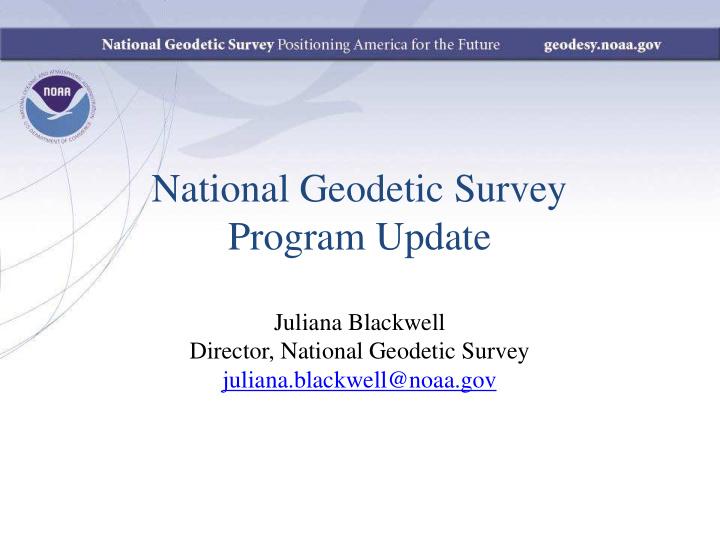 national geodetic survey program update