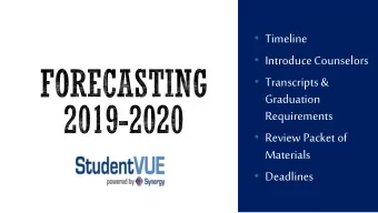 Transcripts &amp;  Graduation  Requirements  Review Packet of  Materials  Deadlines
