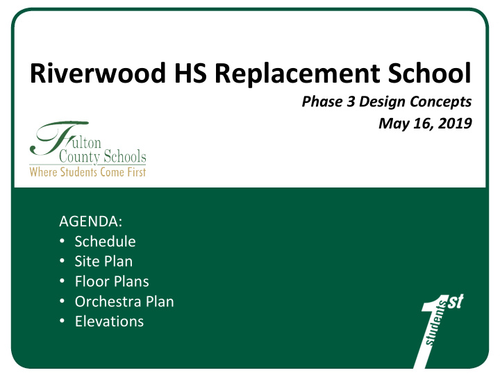 riverwood hs replacement school