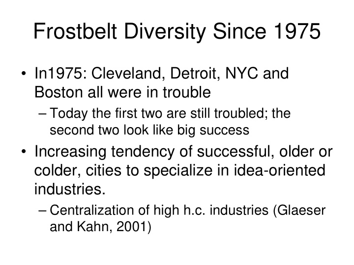 frostbelt diversity since 1975