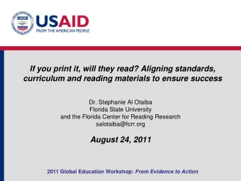 If you print it, will they read? Aligning standards,  curriculum and reading materials to ensure