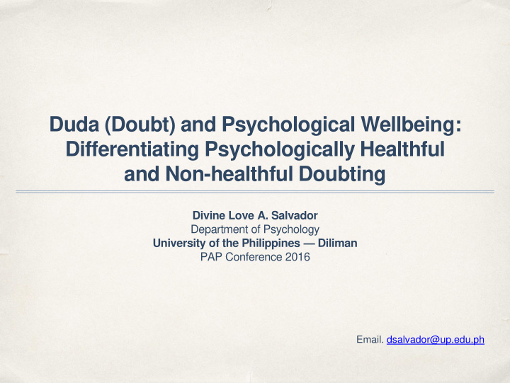 differentiating psychologically healthful