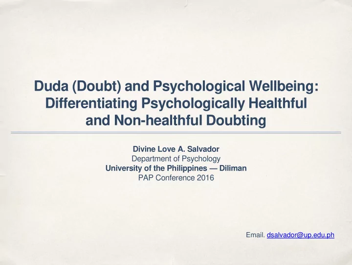 differentiating psychologically healthful
