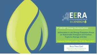 4 th UNI-SET Energy Clustering Event  Universities in the Energy  Transition: Focus  on Sustainable