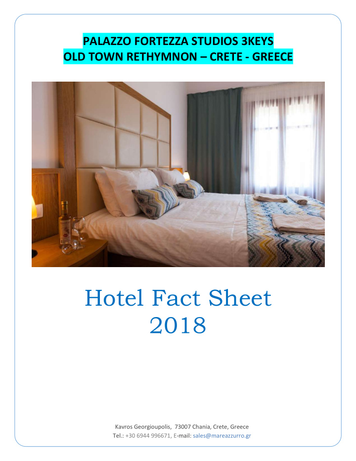 hotel fact sheet 2018