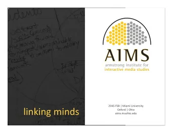 linkingminds  Oxford|Ohio  aims.muohio.edu  GlennPlaC,coDirector