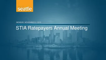 STIA Ratepayers Annual Meeting  Welcome  Introduction &amp; Updates  TOM NORWALK  2015 DMO Comp Set