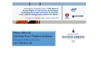 Wilner GIRAUD  University Paris 1 Pantheon-Sorbonne  wilnergiraud@gmail.com  +33 7 69 46 81 96