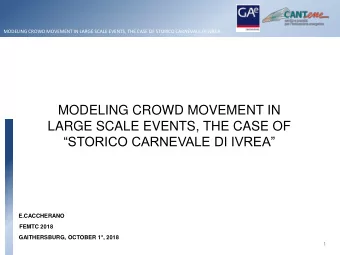 STORICO CARNEVALE DI IVREA  E.CACCHERANO  FEMTC 2018 GAITHERSBURG, OCTOBER 1  , 2018  1