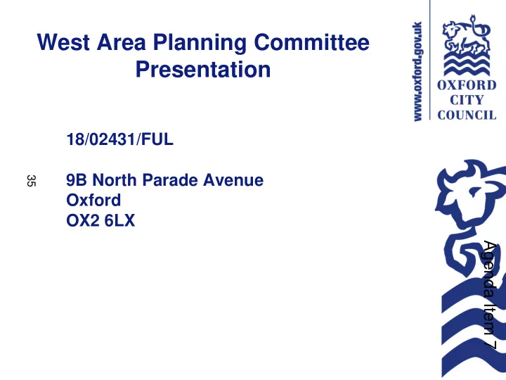 west area planning committee presentation