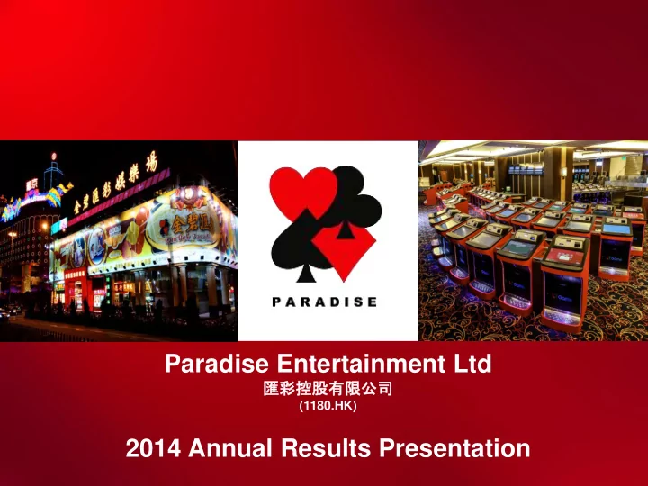 2014 annual results presentation fy14 results highlights