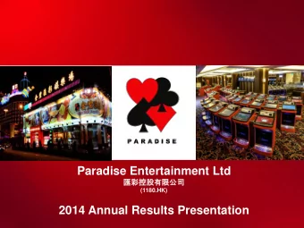 2014 Annual Results Presentation  FY14 Results Highlights    FY2014 reported revenue increased