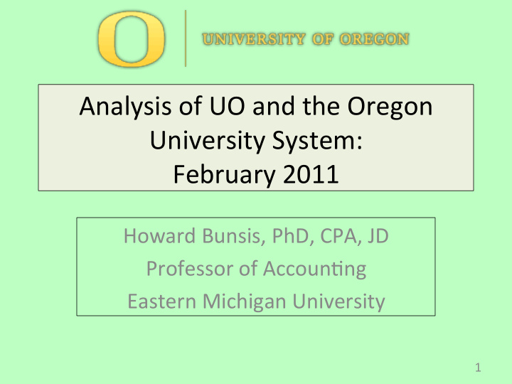 analysis of uo and the oregon university system february