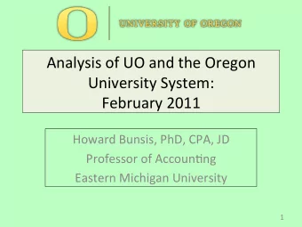 Analysis  of  UO  and  the  Oregon    University  System:    February