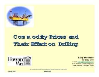 Com m odi  t  y  Pr  i  c  es  a  nd  Com m odi  t  y  Pr  i  c  es  a  nd  The  i  r E  E  f  f  e