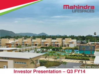 Investor Presentation  Q3 FY14  1  Contents  Q3 FY14 Highlights  Residential Business