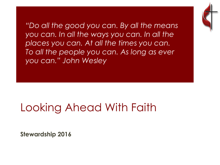 looking ahead with faith