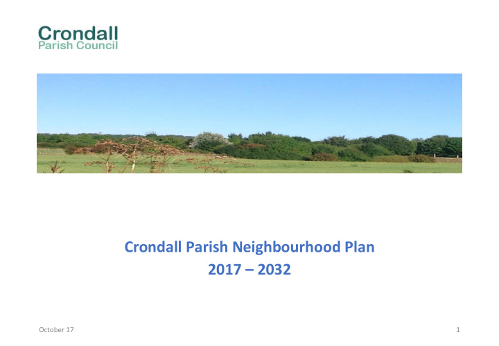 crondall parish neighbourhood plan 2017 2032