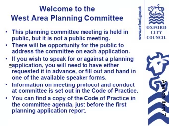 OXFORD CITY COUNCIL  WELCOME TO  West Area Planning  61  Committee  Agenda Item 7 13 th July 2011