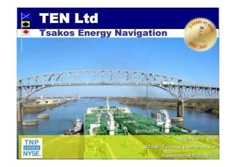 TEN Ltd  EN Ltd  TEN Ltd  EN Ltd  Tsakos Energy Navigation  Tsakos Energy Navigation  November  5,