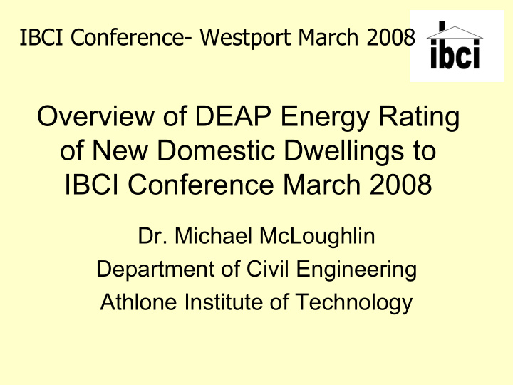 overview of deap energy rating of new domestic dwellings