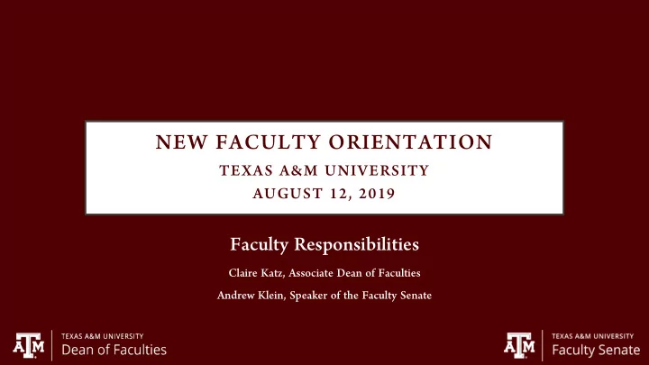 new faculty orientation