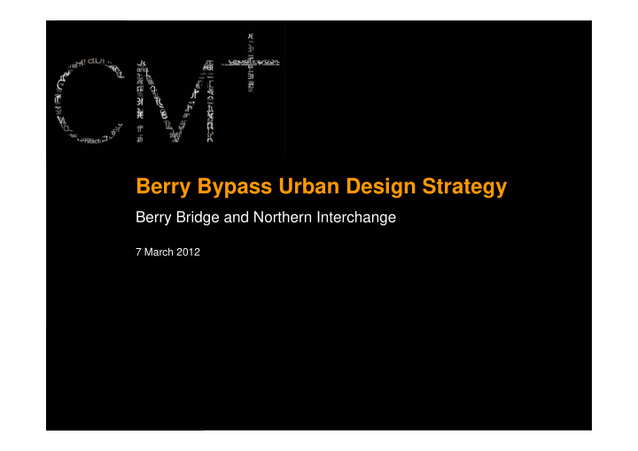 berry bypass urban design strategy