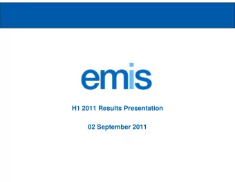 H1 2011 Results Presentation  02 September 2011  1  healthcare without boundaries Financial