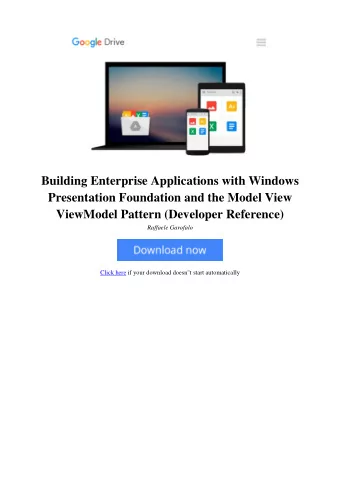 Building Enterprise Applications with Windows  Presentation Foundation and the Model View